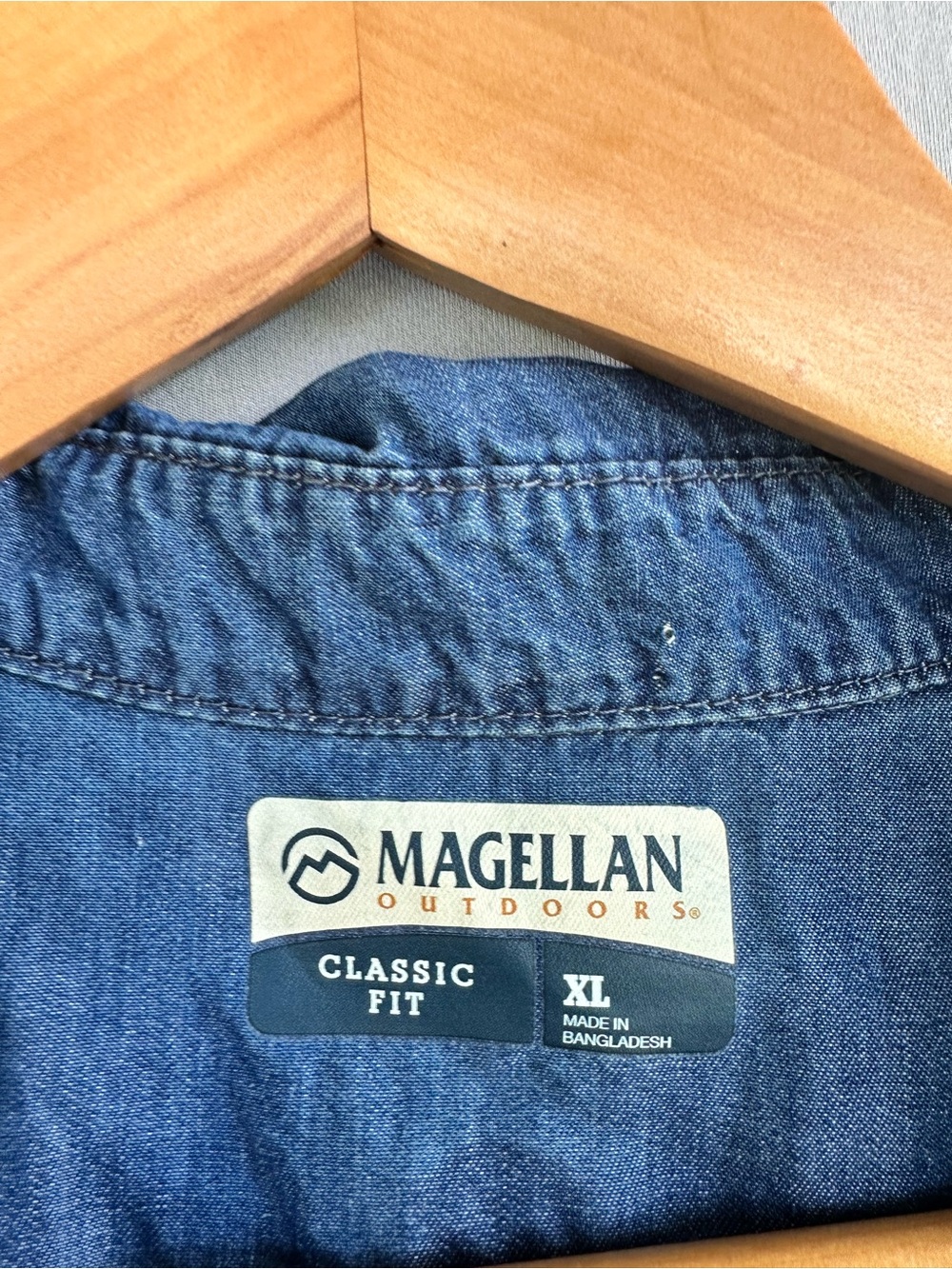 🎉5 for $45🎉  Magellan top blouse denim blue shirt size XL - Picture 5 of 7